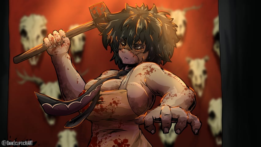 leatherface (kotobukiya bishoujo and 2 more) drawn by darkeclipticheart