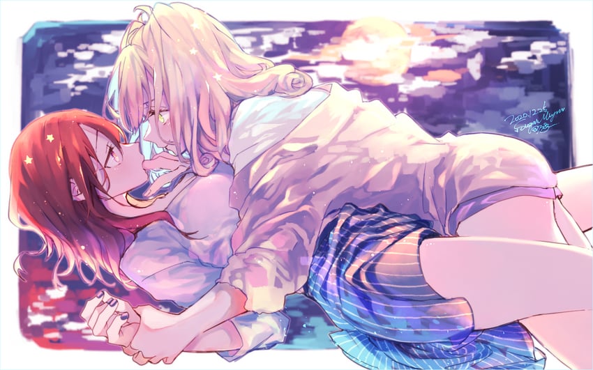 mifune miyu and sato shin (idolmaster and 1 more) drawn by amane_(7783)