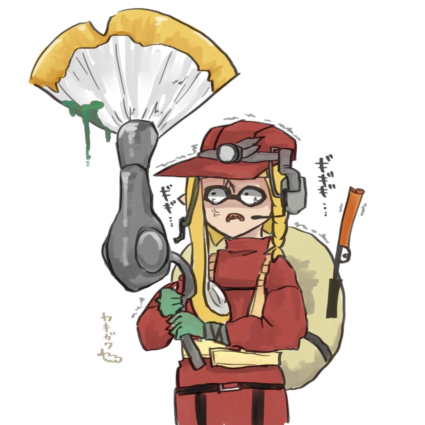 inkling player character and inkling girl (splatoon and 1 more) drawn by ebifurai_kakigwa