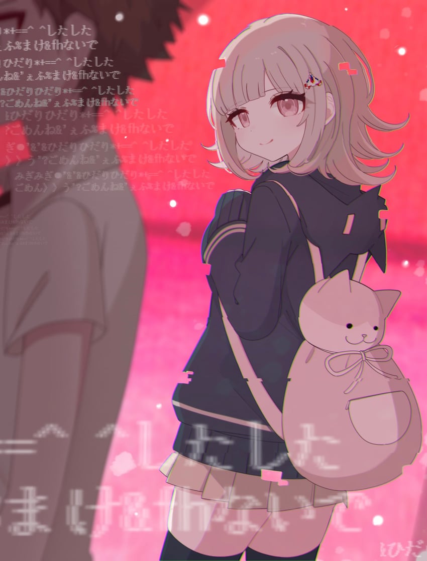 nanami chiaki and hinata hajime (danganronpa and 2 more) drawn by chi_gu