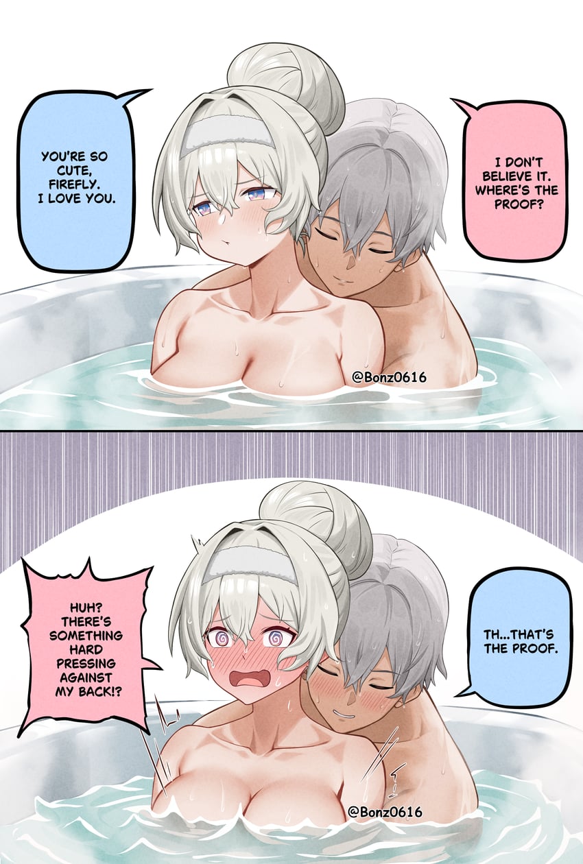 trailblazer, firefly, and caelus (honkai and 1 more) drawn by bonz_(bonz0616)