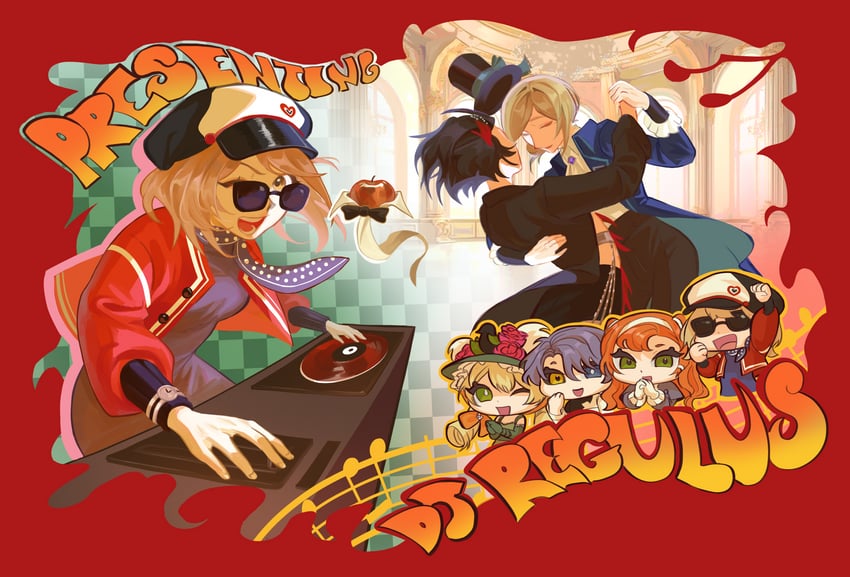 vertin, sonetto, regulus, schneider, apple, and 2 more (reverse:1999) drawn by ming_(fumiokari)