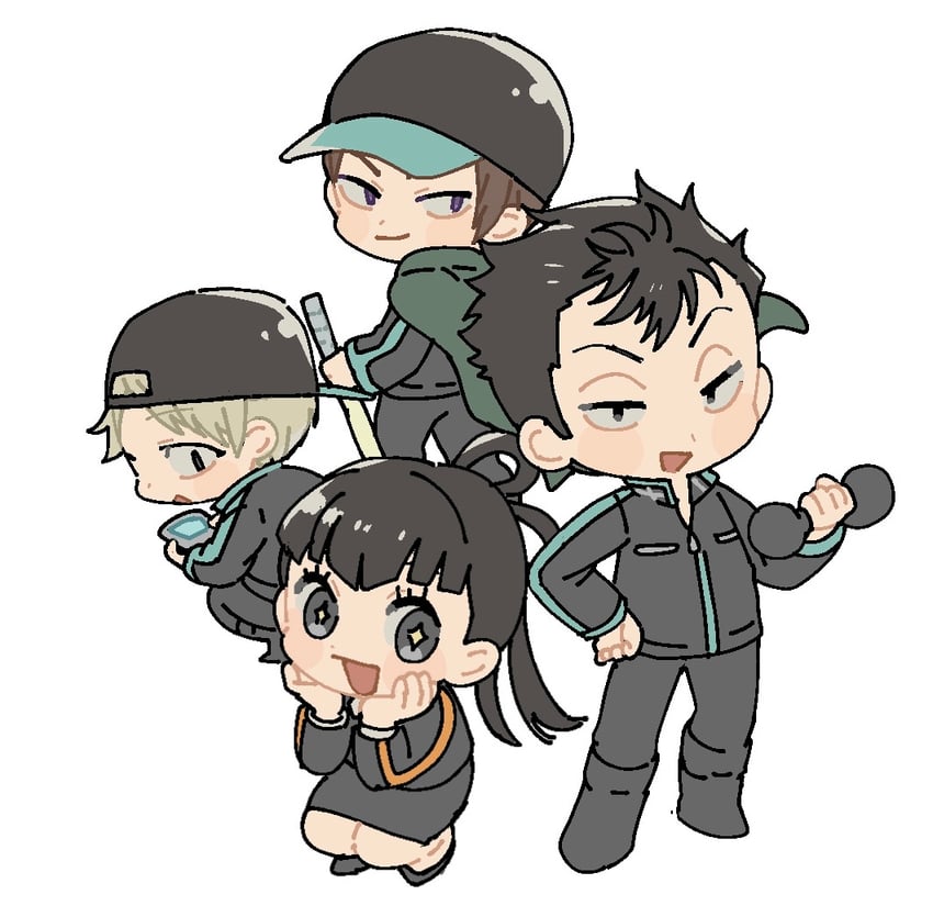 arafune tetsuji, kagami rin, hokari atsushi, and hanzaki yoshito (world trigger) drawn by kuzumiya_yuyu