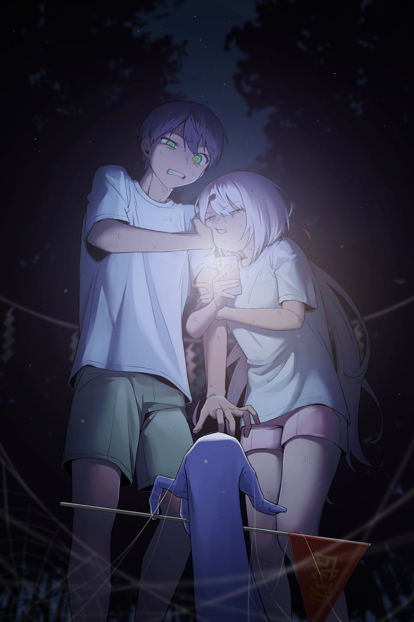 shiina yuika and kenmochi touya (nijisanji) drawn by po_(po_495)