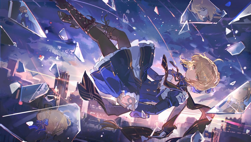 artoria pendragon and saber (fate and 4 more) drawn by mento