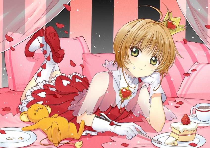 kinomoto sakura and kero (cardcaptor sakura and 1 more) drawn by chrisanother