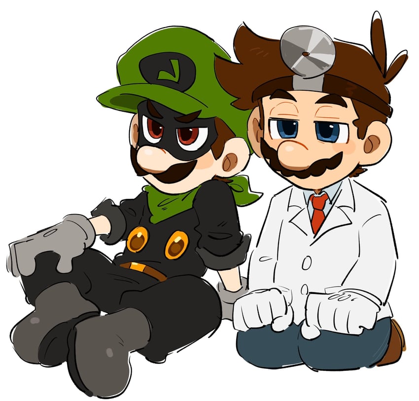 mario, luigi, dr. mario, and mr. l (mario and 3 more) drawn by mimimi_(mimimim9999)