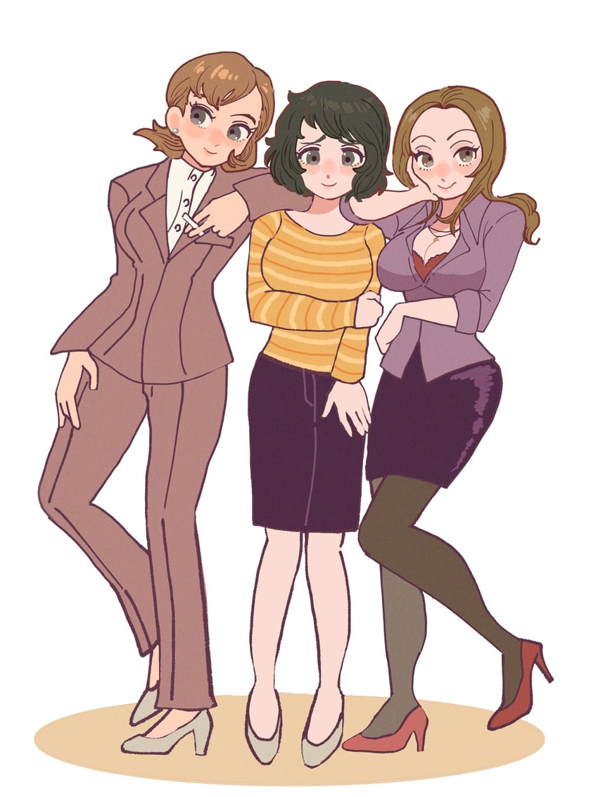 kawakami sadayo, toriumi isako, and kashiwagi noriko (persona and 3 more) drawn by chimney_(chimney0311)