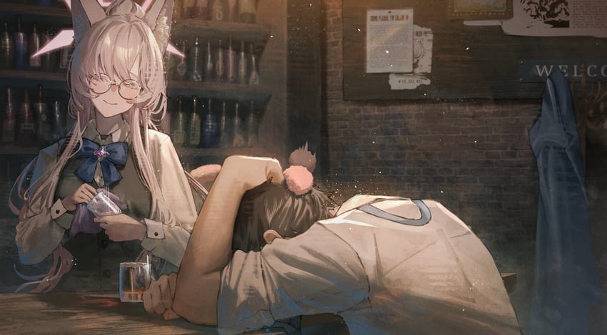 sensei and akira (blue archive) drawn by betabeet