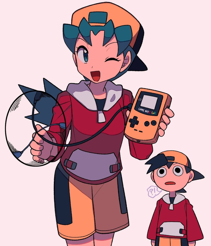 ethan and kris (pokemon and 1 more) drawn by tyako_089
