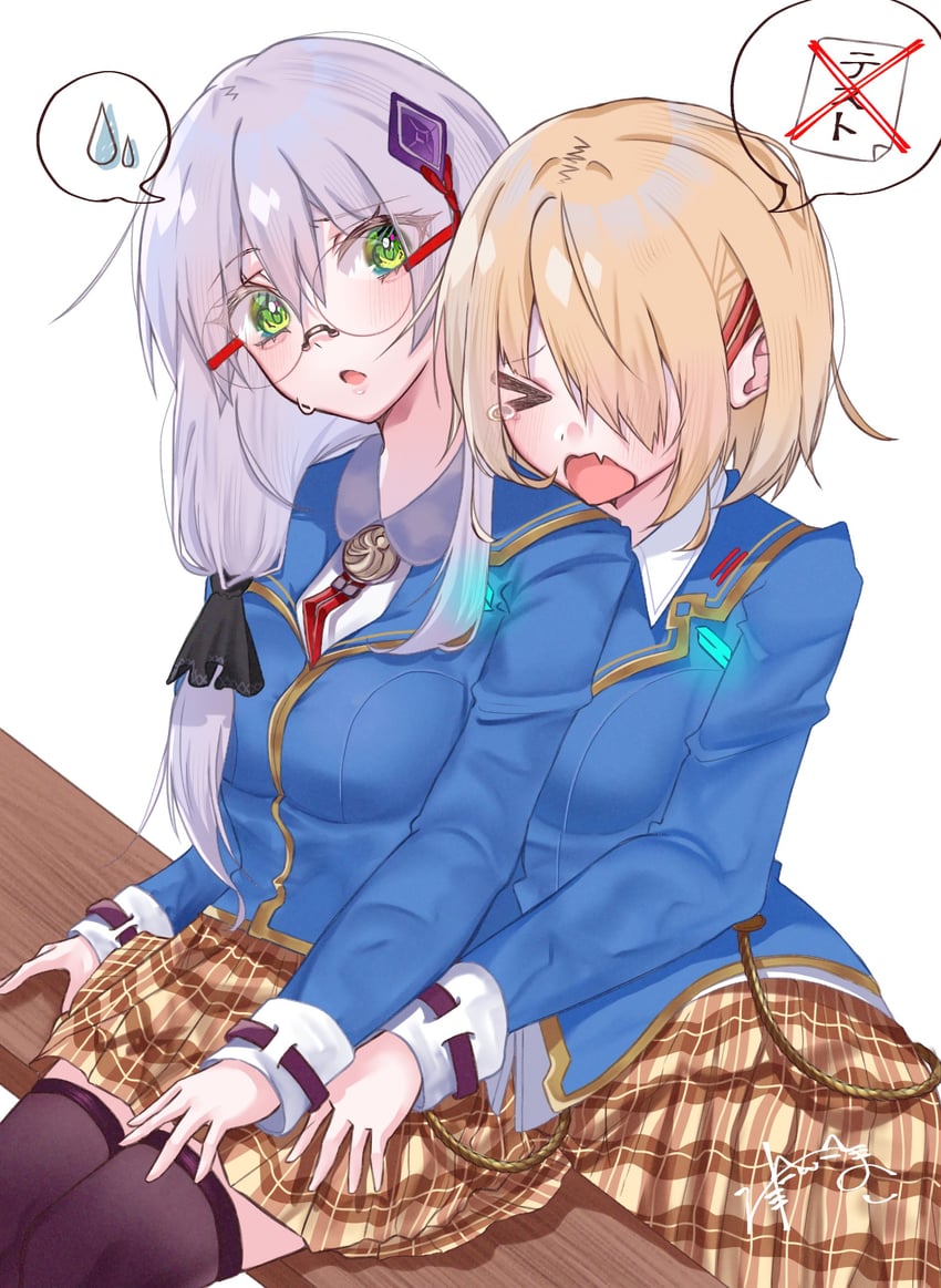 kayamori ruka and izumi yuki (heaven burns red) drawn by match_neco