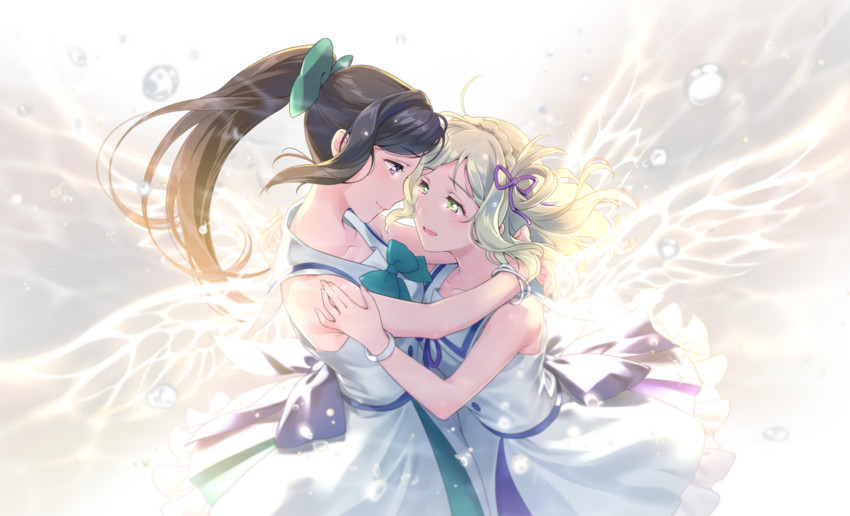 matsuura kanan and ohara mari (love live! and 1 more) drawn by jumping_dogeza