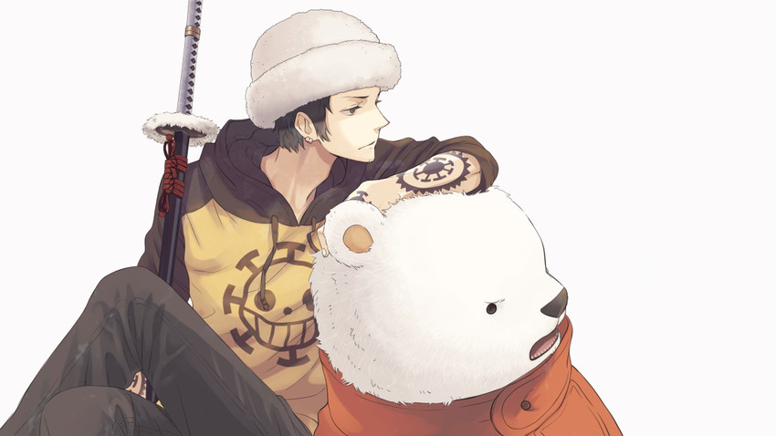 trafalgar law and bepo (one piece) drawn by too_mizuguchi