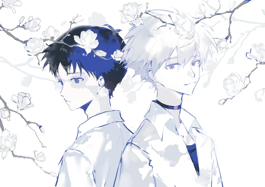 ikari shinji and nagisa kaworu (neon genesis evangelion and 2 more) drawn by fengguai