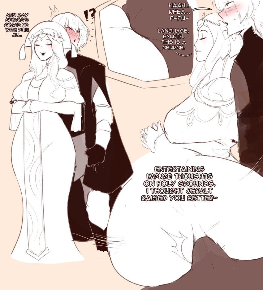 male byleth and rhea (fire emblem and 1 more) drawn by nyantcha