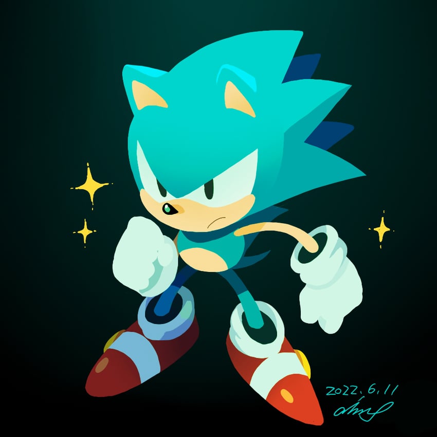 sonic the hedgehog and classic sonic (sonic and 1 more) drawn by aimf