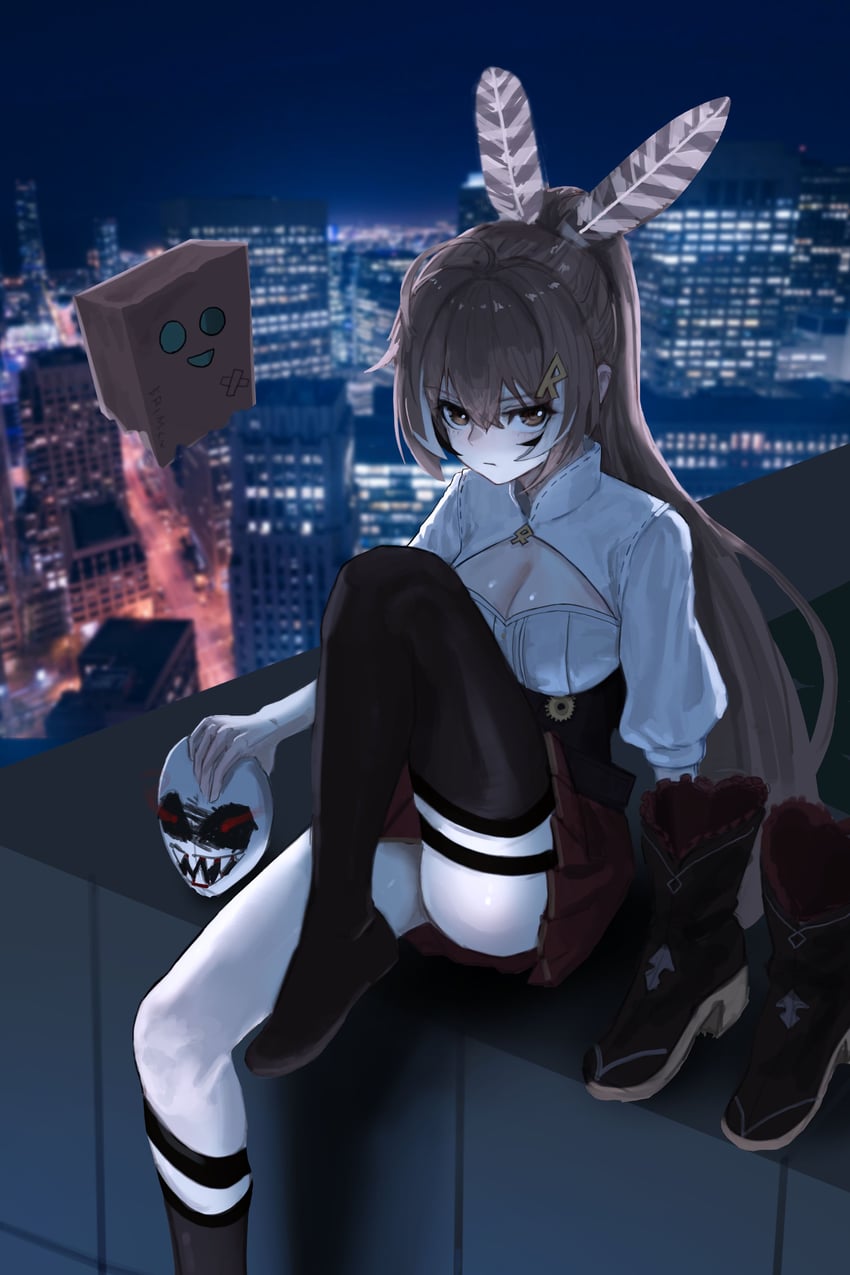 nanashi mumei, friend, and nightmare (hololive and 1 more) drawn by failose