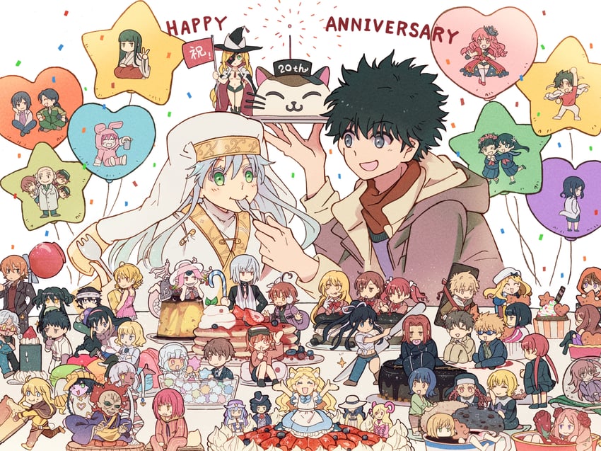 misaka mikoto, shirai kuroko, shokuhou misaki, kamijou touma, accelerator, and 57 more (toaru majutsu no index and 7 more) drawn by hirai_(kagamine)