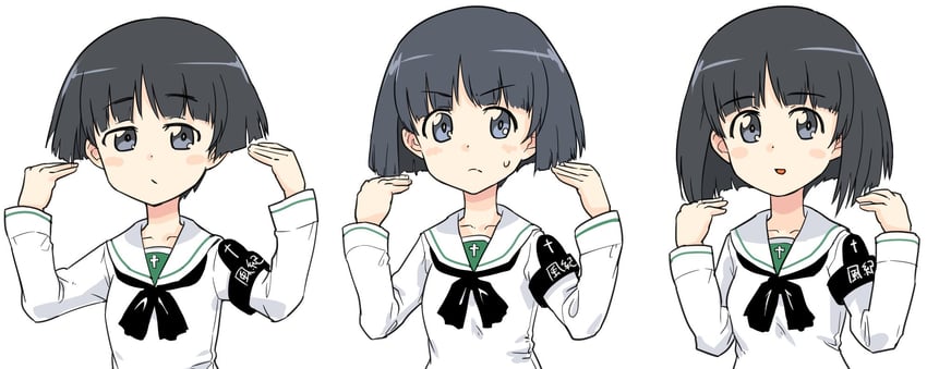 sono midoriko, gotou moyoko, and konparu nozomi (girls und panzer) drawn by monolith_(suibou_souko)