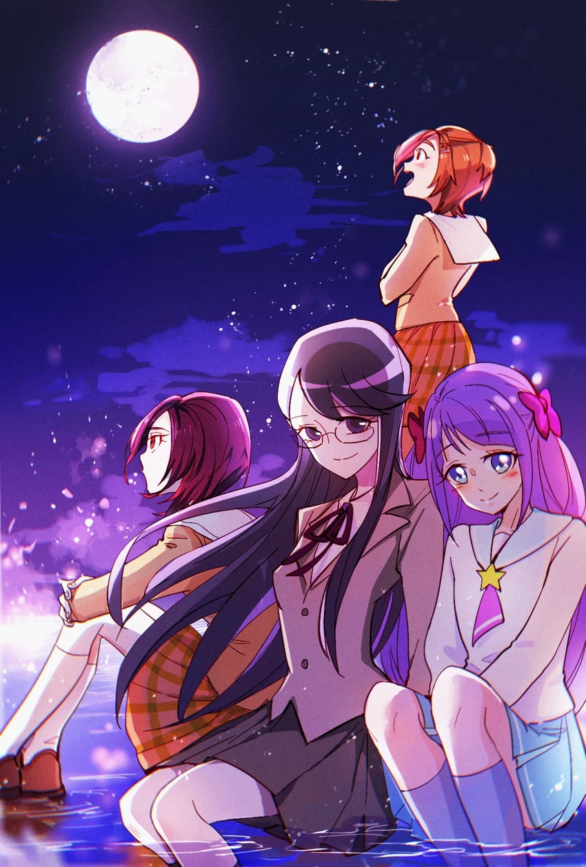 tsukikage yuri, hyuuga saki, kaguya madoka, and kiryuu michiru (precure and 3 more) drawn by saki_(maichocho)
