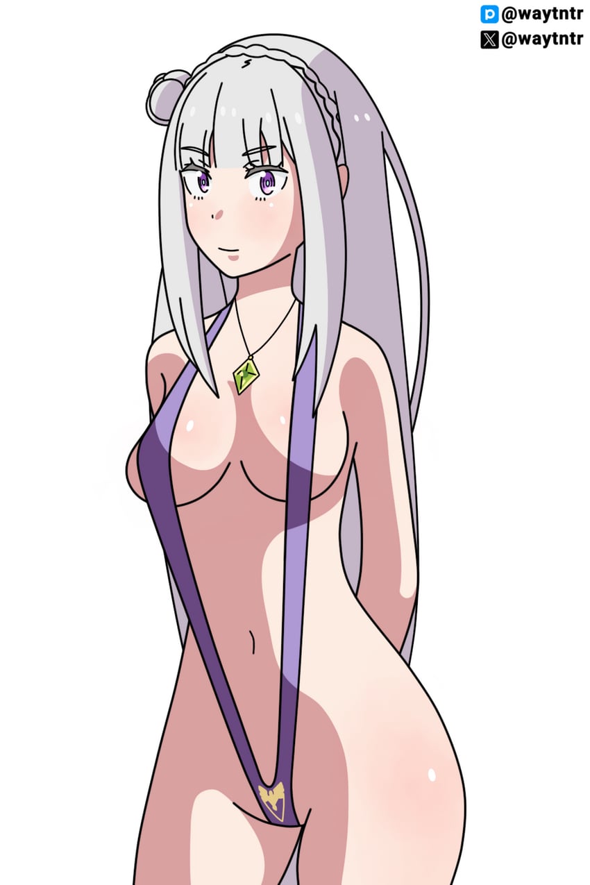 emilia (re:zero kara hajimeru isekai seikatsu) drawn by waytntr