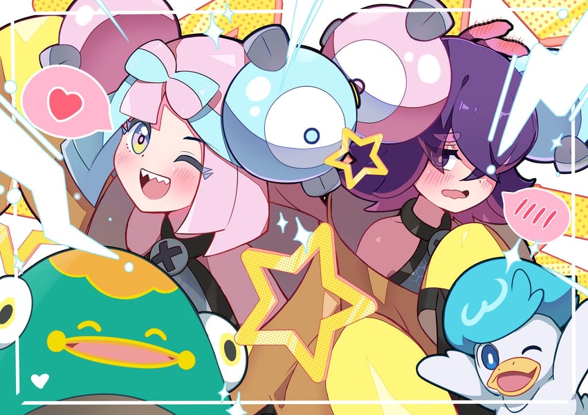 iono, magnemite, quaxly, dot, and bellibolt (pokemon and 1 more) drawn by toumei_4869