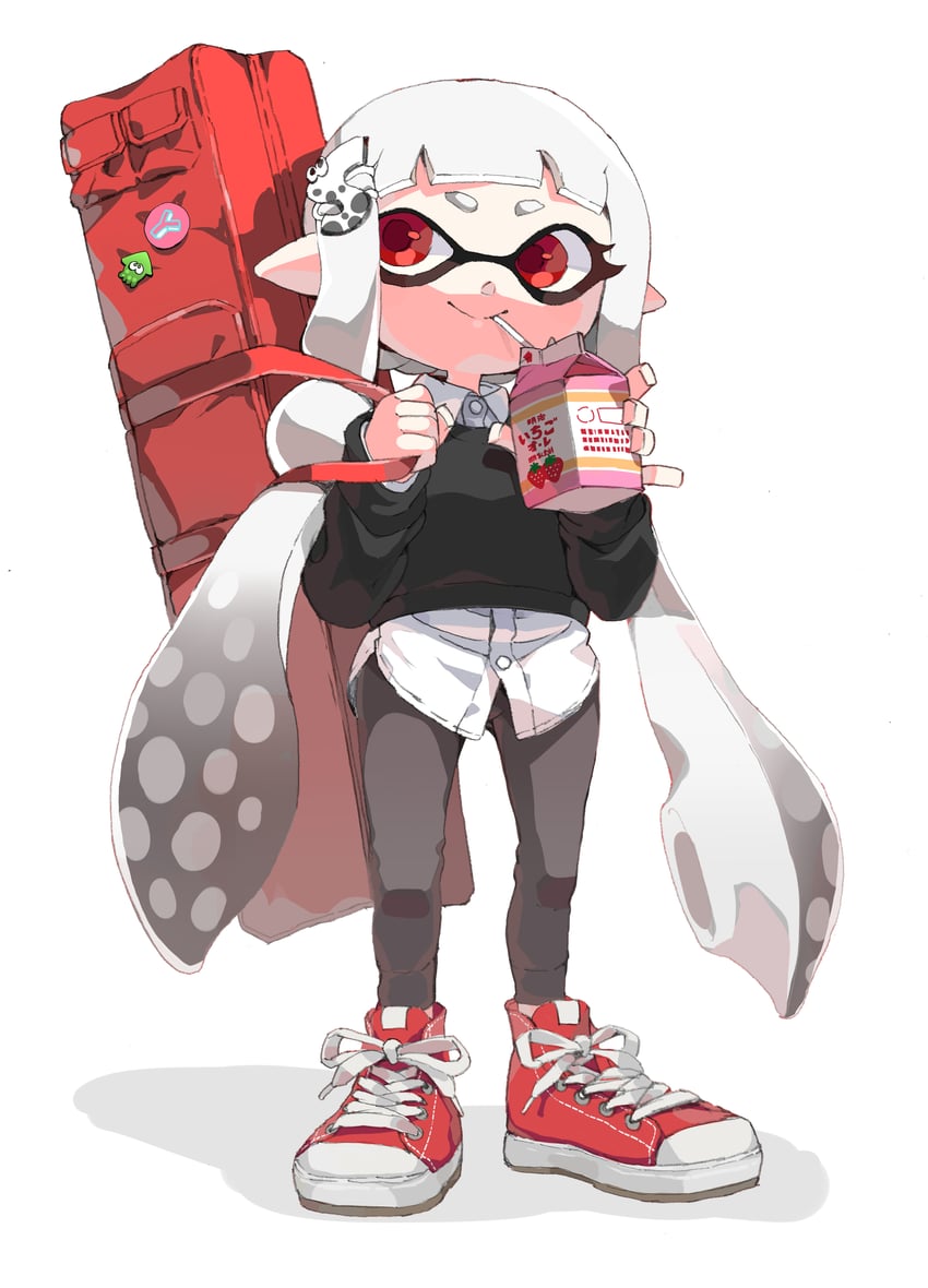 inkling player character and inkling girl (splatoon) drawn by shiohi