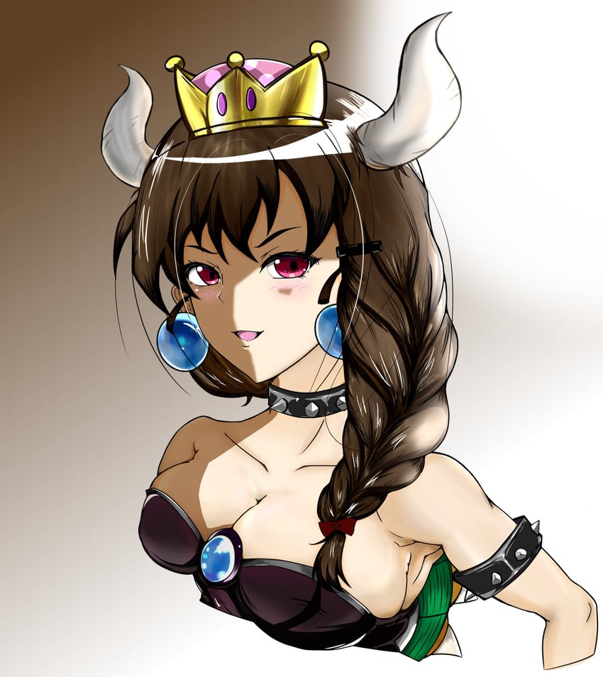 bowsette and rukuriri (girls und panzer and 1 more) drawn by kaisoku556