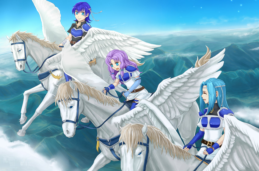 florina, fiora, farina, and huey (fire emblem and 1 more) drawn by pazuzu438