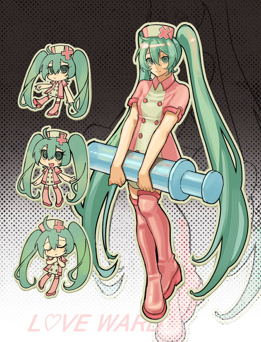 hatsune miku (vocaloid and 1 more) drawn by livpoid