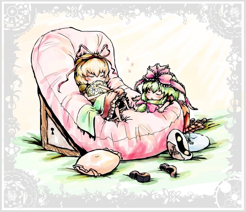kagiyama hina, medicine melancholy, and mandragora (touhou and 3 more) drawn by fifiruu