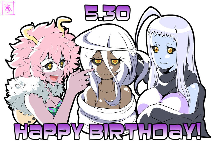 ashido mina, lala, and doppel (boku no hero academia and 1 more) drawn by s-now