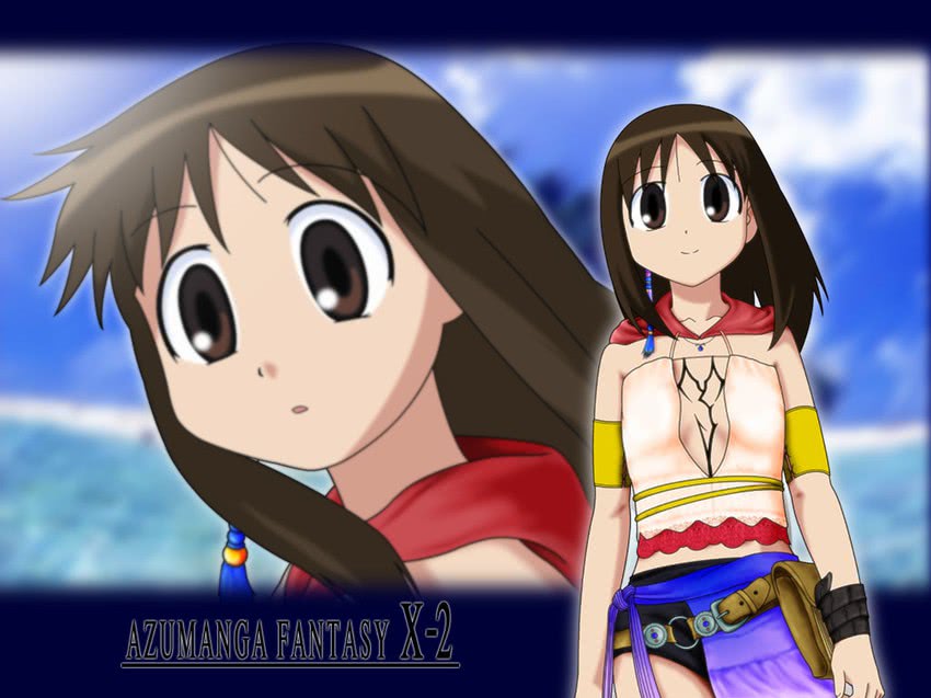 yuna, kasuga ayumu, and gunner (final fantasy and 3 more) drawn by niinii