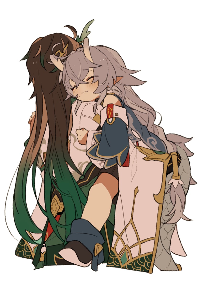 dan heng and bailu (honkai and 1 more) drawn by iwashi_(iwashi008)