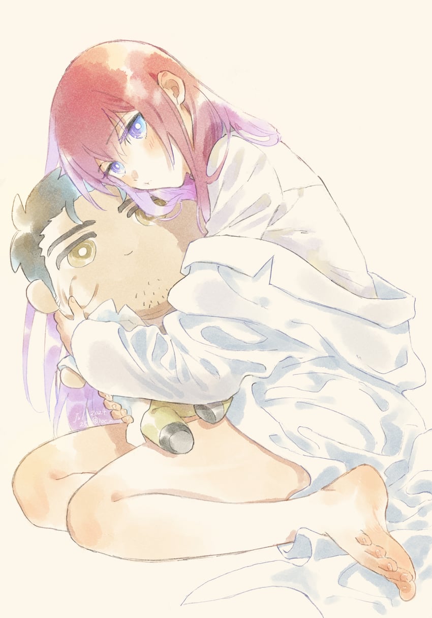 makise kurisu and okabe rintarou (steins;gate) drawn by rocni