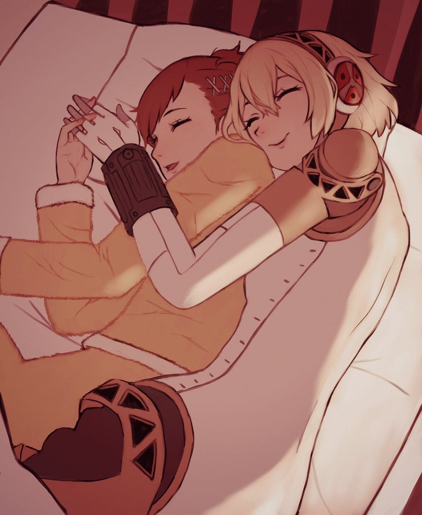 aigis and shiomi kotone (persona and 2 more) drawn by tbjj1208