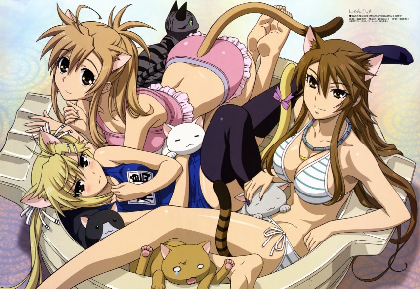 mizuno kaede, sumiyoshi kanako, and kirishima akari (megami magazine and 1 more) drawn by morita_kazuaki