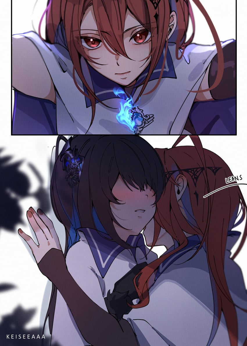 nerissa ravencroft and elizabeth rose bloodflame (hololive and 2 more) drawn by keisea