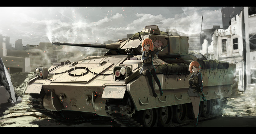 nishizumi miho and takebe saori (girls und panzer) drawn by oota_youjo