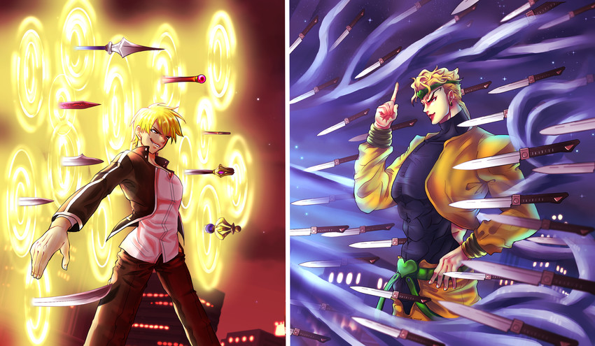 gilgamesh and dio brando (fate and 3 more) drawn by hourinoki