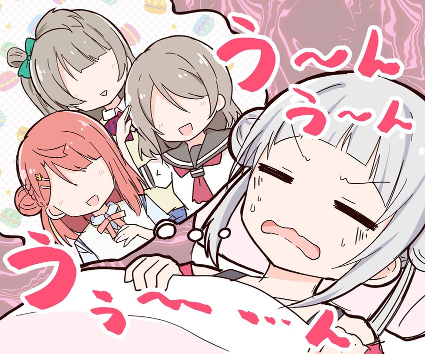 watanabe you, minami kotori, uehara ayumu, and arashi chisato (love live! and 4 more) drawn by miyamaki