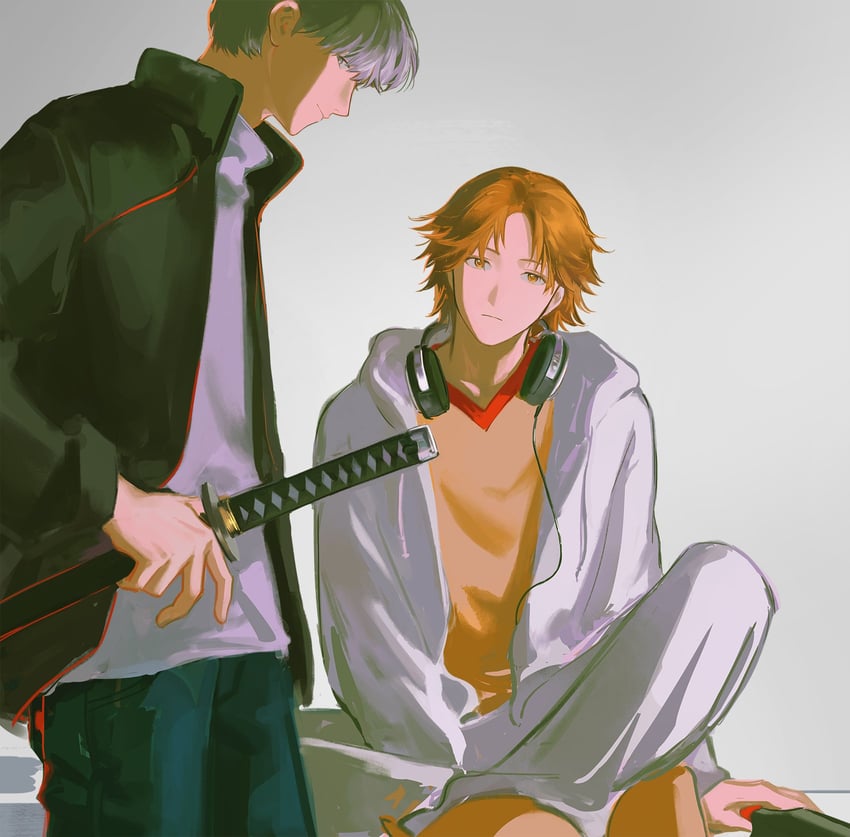 narukami yu and hanamura yousuke (persona and 1 more) drawn by lilpong2