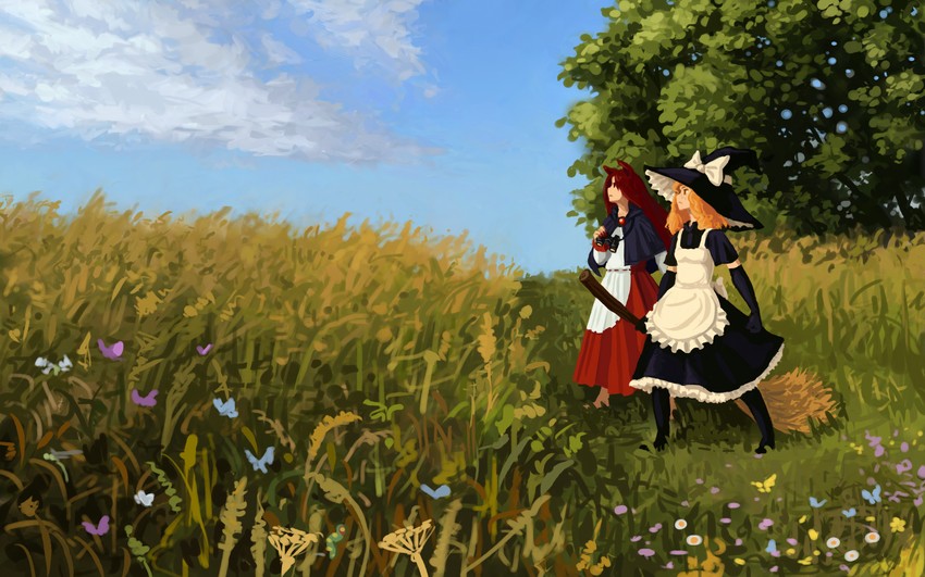 kirisame marisa and imaizumi kagerou (touhou) drawn by u-joe
