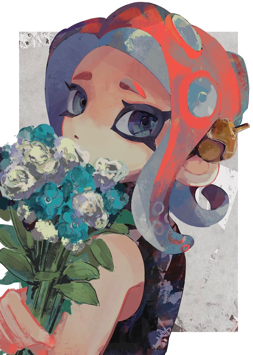 octoling player character and octoling girl (splatoon and 1 more) drawn by zicbx