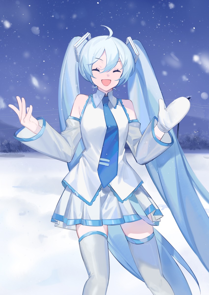 hatsune miku and yuki miku (vocaloid) drawn by yayako_(804907150)