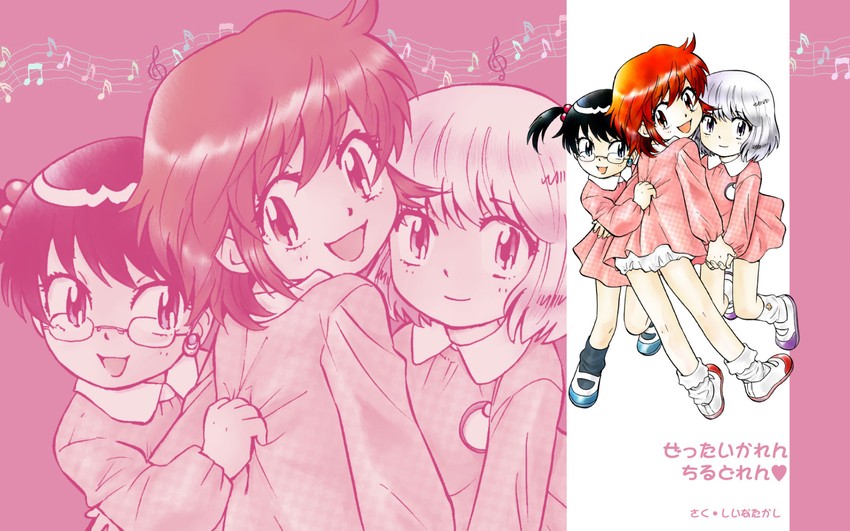 nogami aoi, sannomiya shiho, and akashi kaoru (zettai karen children) drawn by shiina_takashi