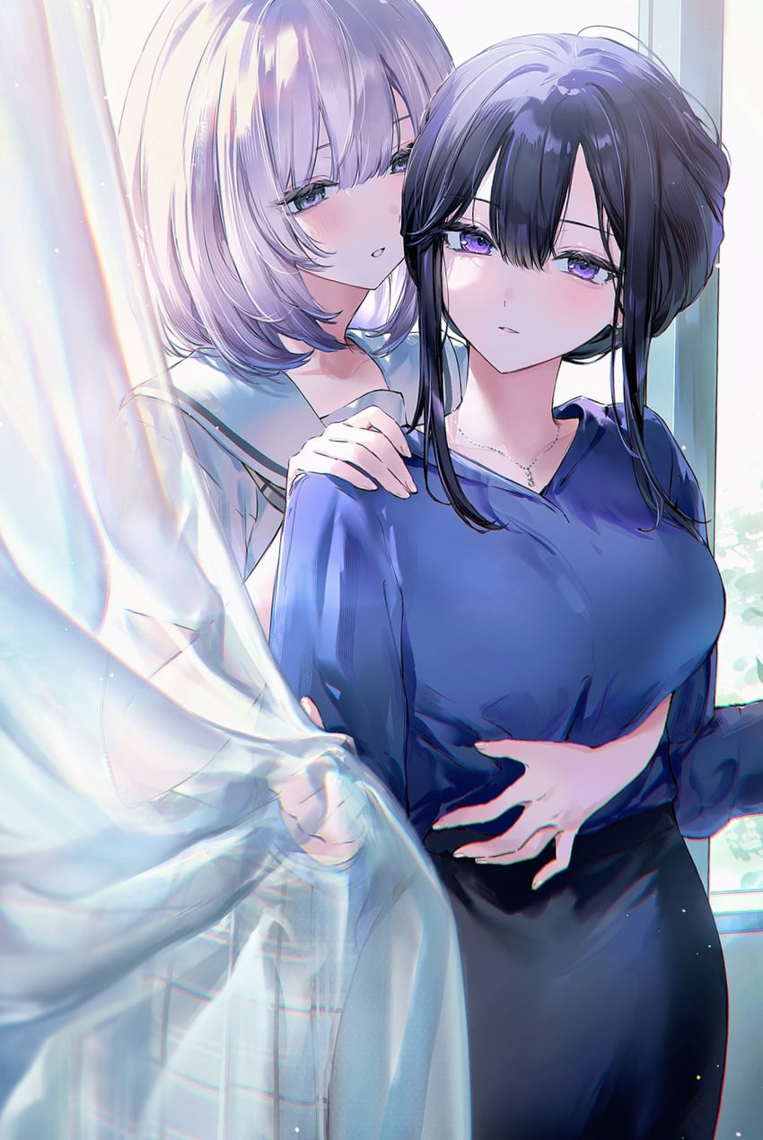 togawa rin and ichigohara itsuki (hitozuma kyoushi ga oshiego no joshikousei ni dohamari suru hanashi) drawn by nekoyashiki_pushio