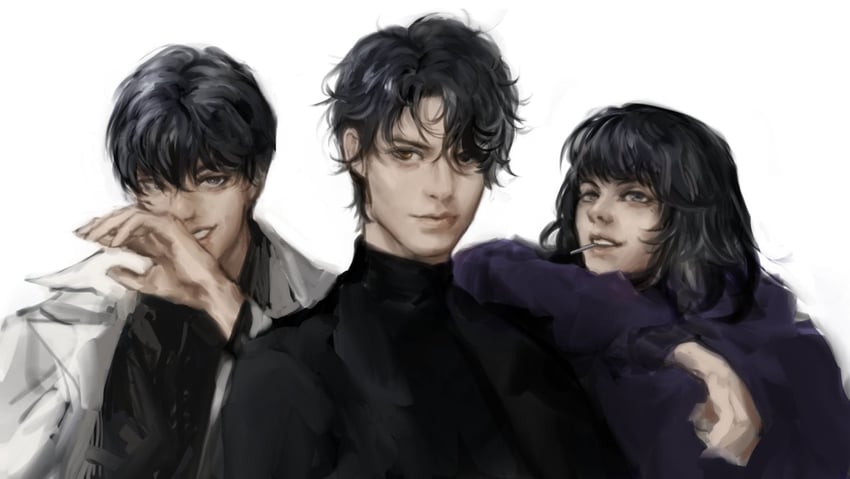 kim dokja, yoo joonghyuk, and han sooyoung (omniscient reader's viewpoint) drawn by macaronijail