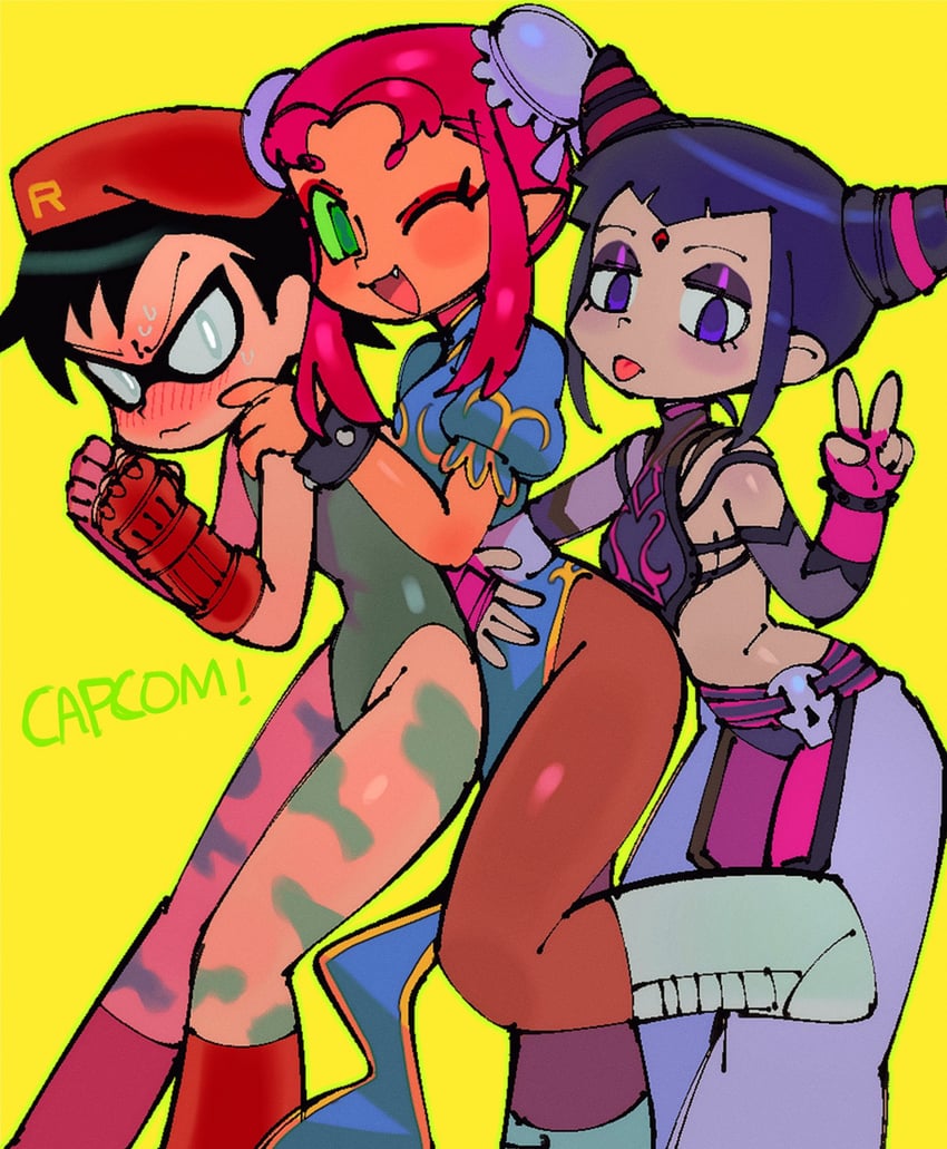chun-li, cammy white, han juri, raven, starfire, and 1 more (street fighter and 3 more) drawn by batrobin_k