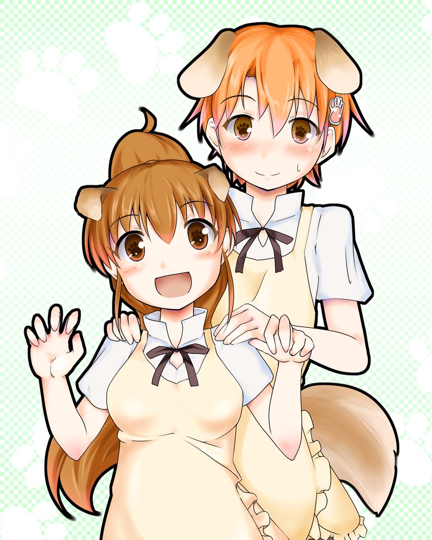 taneshima popura and inami mahiru (working!!) drawn by sch